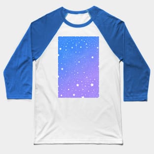 Stars and Space, Vivid Blue & Violet Night Sky Vector Pattern Design Baseball T-Shirt